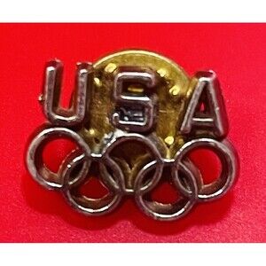 Team USA Olympic Rings Lapel Pin, Vintage Pin, Collector Pin, Cool Backpack Pins